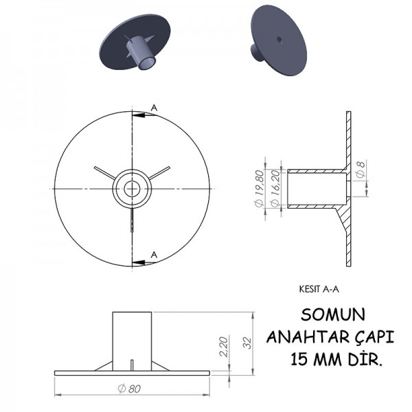 80X32 mm BİSİKLET  TAPA