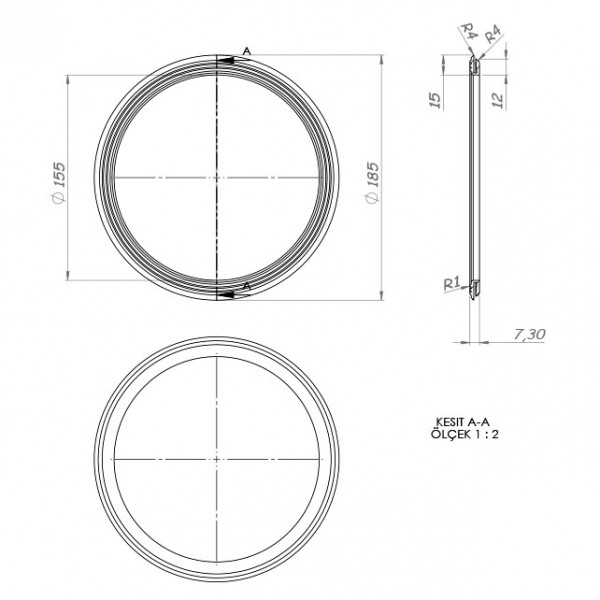 DEPO ÇERÇEVE CONTA 155x185-x7,3