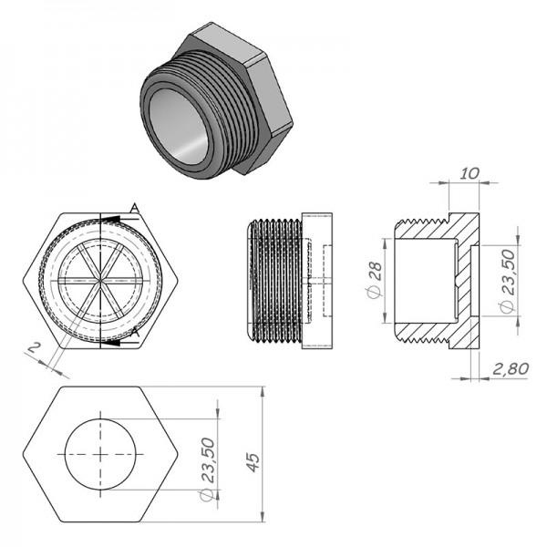 11/4 REZİSTANS VİDALI TAPA